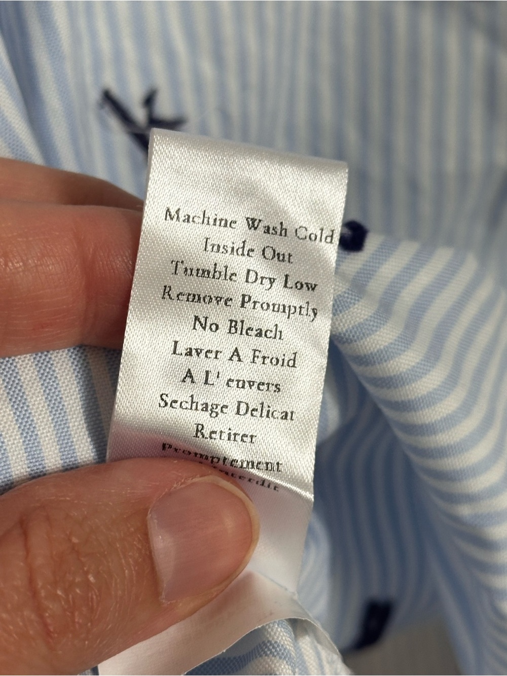 NWT Frank & Eileen Mackenzie One-Size Button-Up Shirt F&E striped blue white - Picture 9 of 11